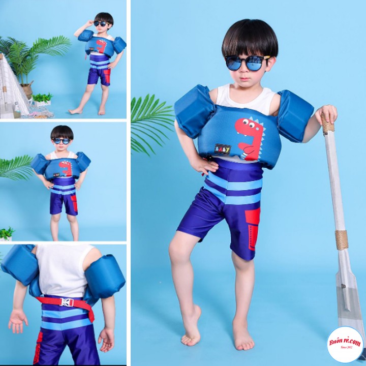 Phao bơi cho bé tay liền thân đáng yêu đỡ ngực cho bé chống lật khi xuống nước đi biển