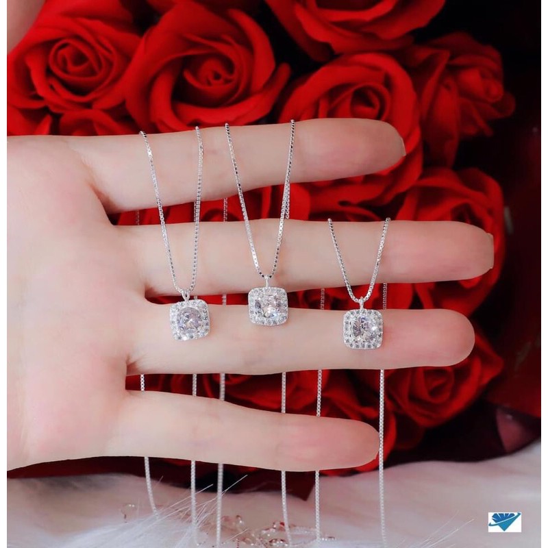 [XẢ KHO] Dây chuyền mặt vuông bạc 925
