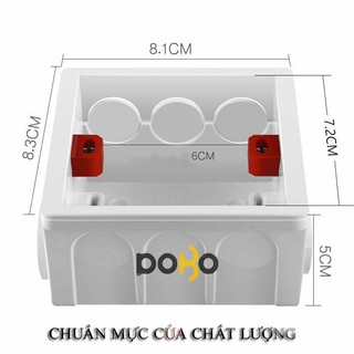 Đế chôn vuông âm tường, cốc chôn vuông Dobo cho thiết bị chuẩn vuông 86
