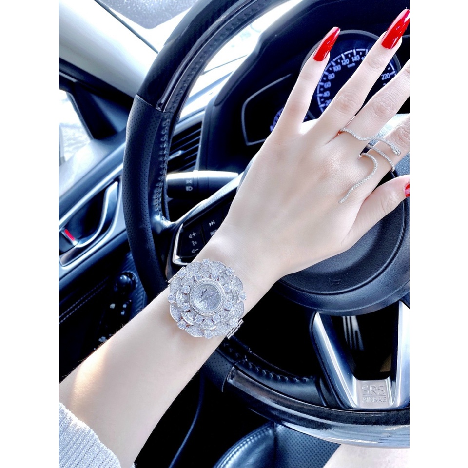 Đồng hồ đeo tay nữ chính hãng, đồng hồ nữ GULENA đính kim cương nhân tạo cao cấp, mặt hoa siêu sang chảnh, mẫu hot nhất