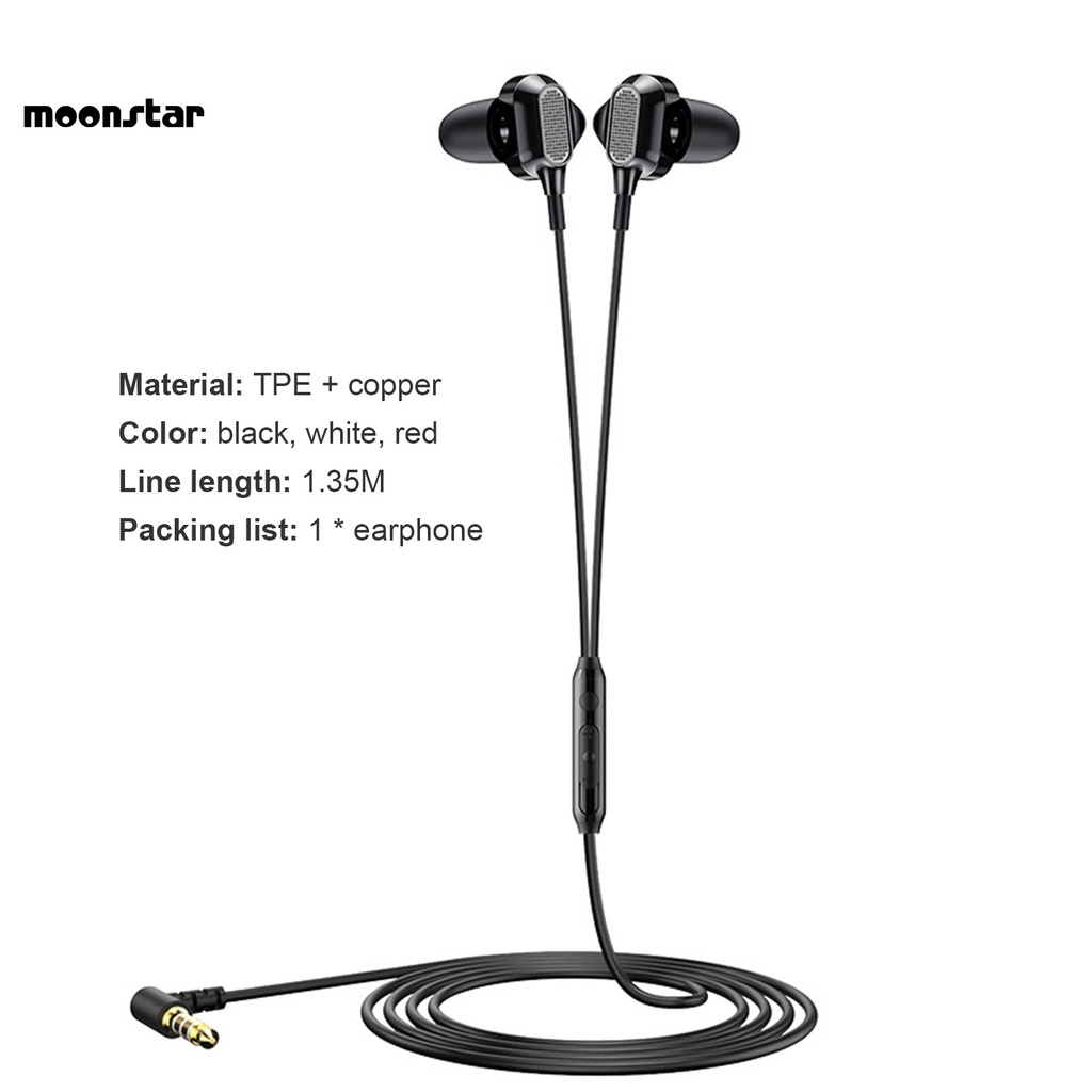 MS   Lightweight Wired Earphone 3.5mm HD Earphone Stereo Sound for Calling