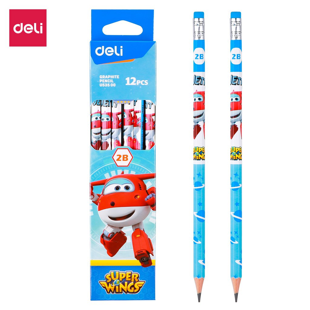 Bút chì lục giác 2B Deli E37000 - ngòi không gãy