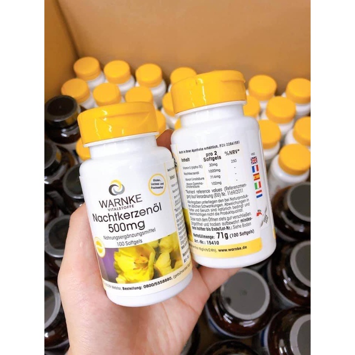 Tinh Dầu Hoa Anh Thảo Đức Warnke Nachtkerzenol 500mg lọ 100 viên