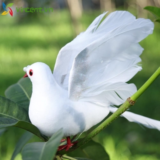 Chim bồ câu giả màu trắng bằng xốp dùng trang trí nhà cửa / tiệc cưới