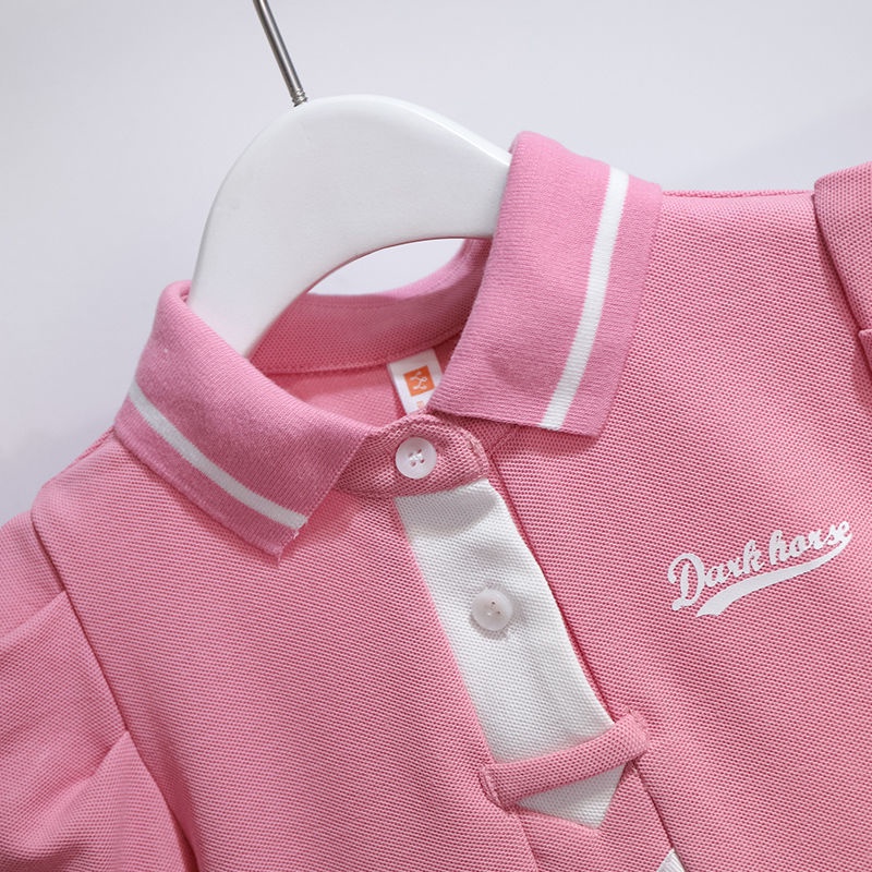 Váy cho bé gái 12 tuổi Quần áo trẻ emváy bé gái size đại Váy ngắn tay nữ, váy rộng, váy polo trẻ em kiểu phương Tây, kiểu đại học