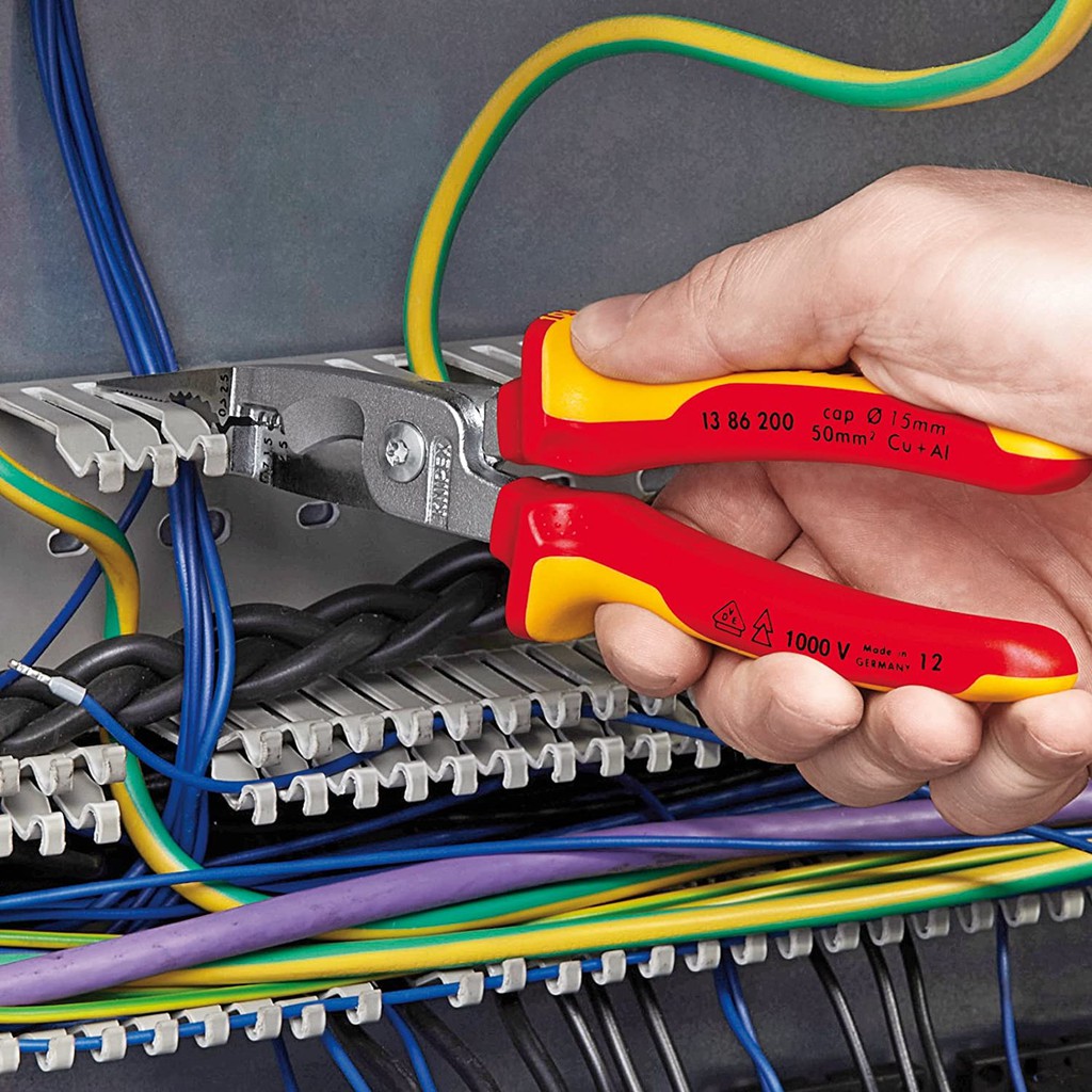 Kìm Knipex Lắp Điện Đa Năng 6 Chức Năng chiều dài 200mm, cách điện 1000Volt 13 86 200 G7tools