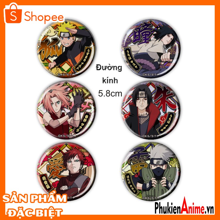 Shop Anime Hcm - SET 6 huy hiệu Anime Naruto