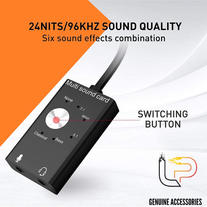 Usb sound 7.1 - bộ chuyển đổi cổng usb + usb Type-C sang Audio và mic