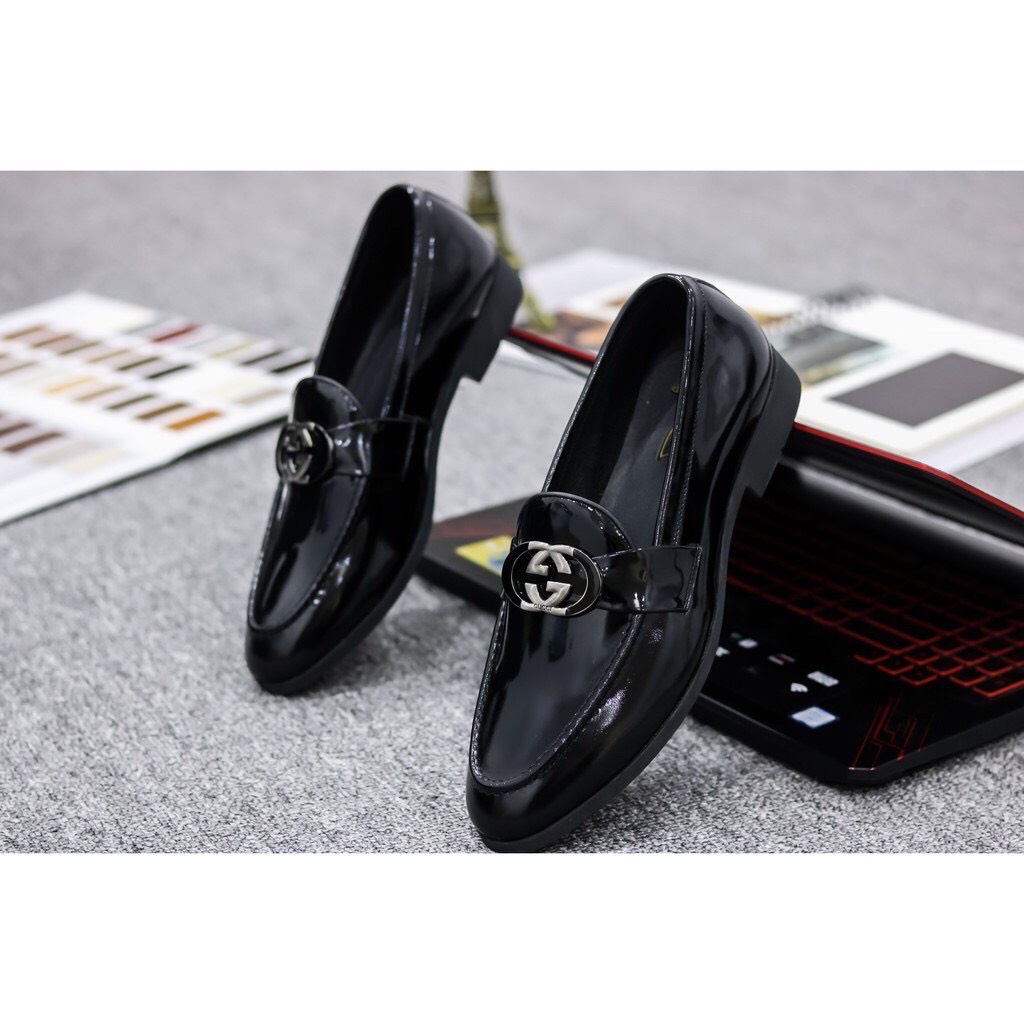 GIÀY TÂY NAM DA BÓNG KHÓA KIM LOẠI VÀNG PHONG CÁCH HÀN QUỐC