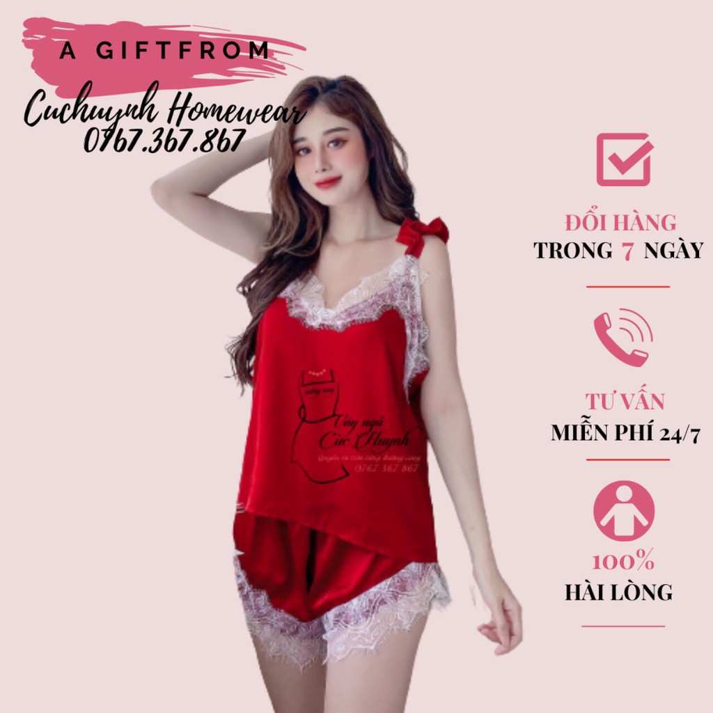 Đồ ngủ nữ ❤ HÀNG LOẠI 1 ❤️ Set đồ ngủ vải lụa cao cấp mềm mại, mát lạnh, đường may kĩ, đủ size, có 2 màu Đỏ và Vàng