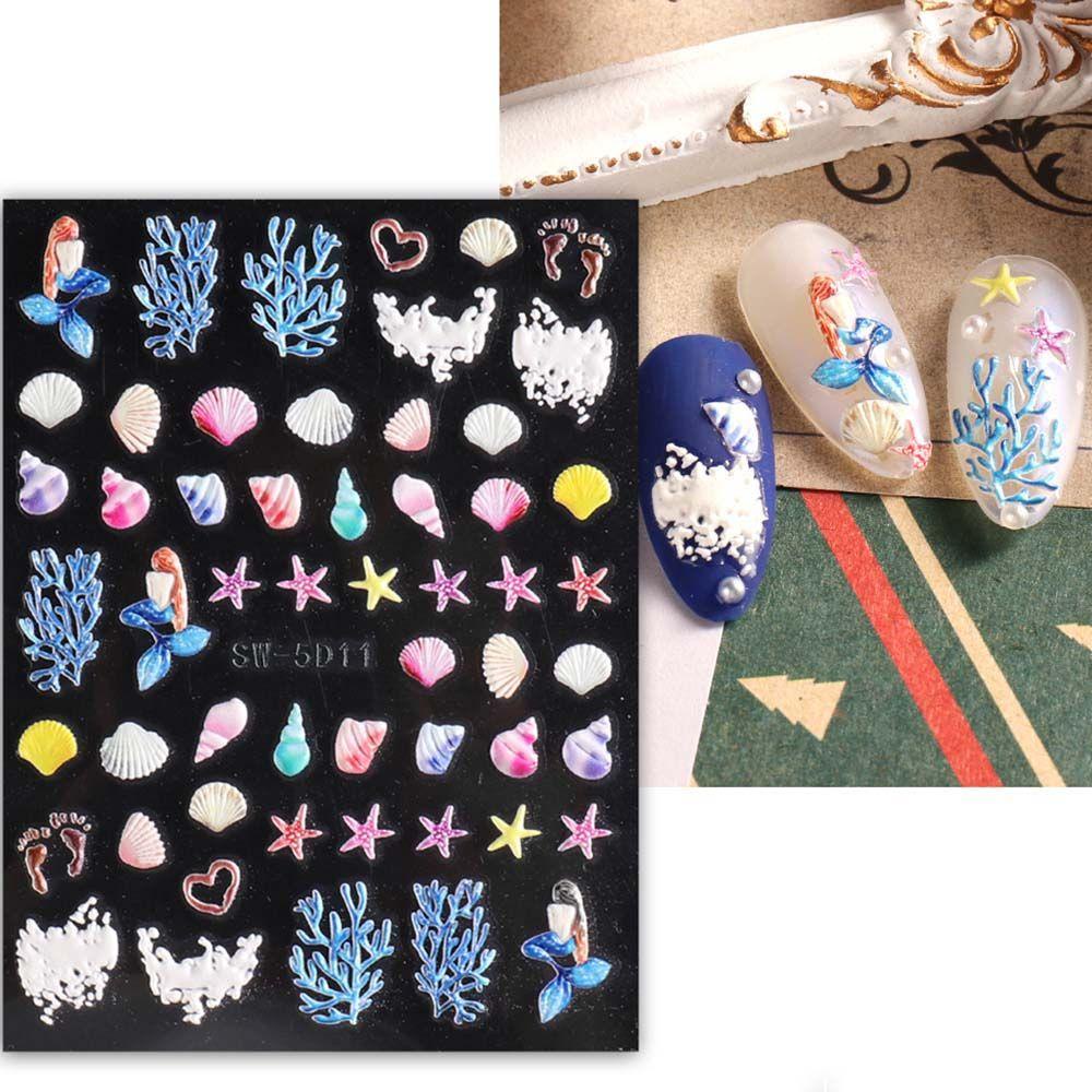 Miếng Dán Trang Trí Móng Tay Tự Dính Họa Tiết Giáng Sinh Dễ Thương