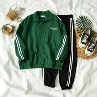 (order)  Bộ quần áo thể thao ulzzang Quần sọc hai kẻ Áo thể thao