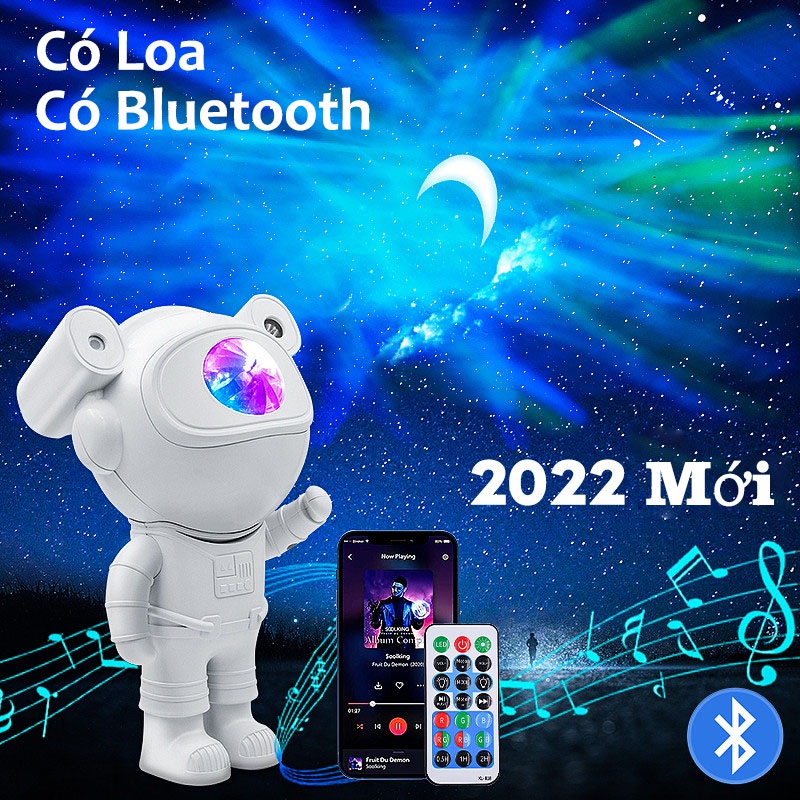 Đèn phi hành gia có loa bluetooth Đèn phi hành gia galaxy thiên hà chiếu sao 2022 Đèn led trang trí phòng ngủ Quà Tặng
