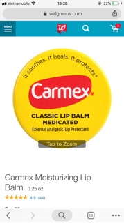 Son dưỡng Carmex Moisturizing Lip Balm dạng hủ