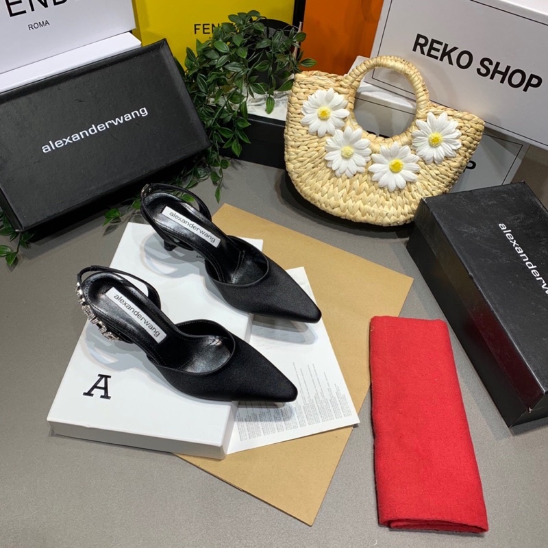 Sandal cao gót alxd wang lụa 5p fullbox