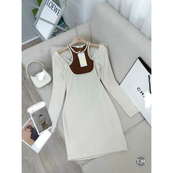 Đầm yếm 2 lớp tay dài body chuẩn đẹp(TV2 &amp; A15)