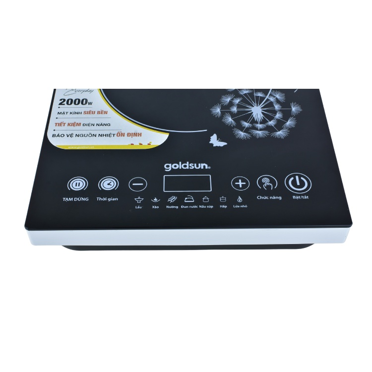 Bếp điện từ cảm ứng Goldsun GIC3201-D, tặng kèm nồi lẩu tiện dụng, bếp hồng ngoại mặt kính chịu nhiệt bảo hành 12 tháng