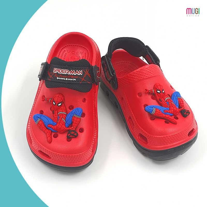 Giày Sục Nhựa Thái Lan bé Trai siêu nhân người nhện Adda 5TD32, dép siêu nhẹ bền, chống thấm nước, không đau chân