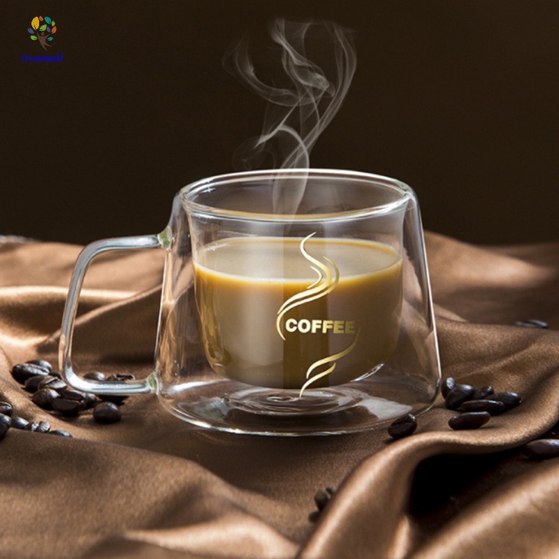 Coffee Mug Espresso Cup Thermal Glass Double Wall High Borosilicate Mugs 