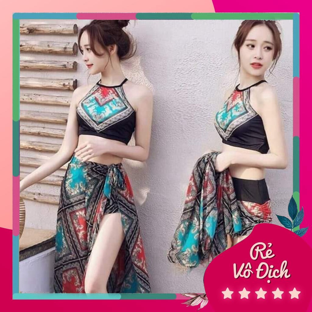 BỘ ĐỒ BƠI 3 CHI TIẾT HỌA TIẾT THỔ CẨM | BigBuy360 - bigbuy360.vn