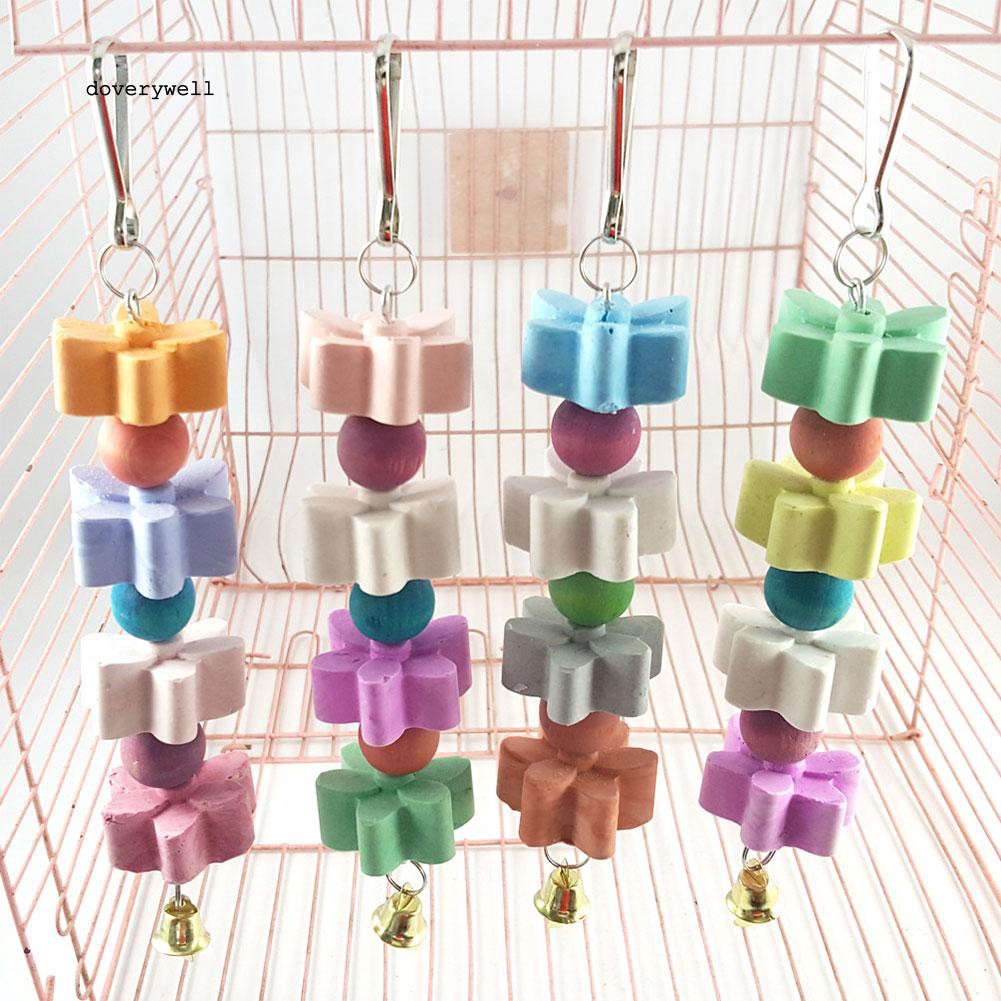 Bộ đồ chơi trang trí treo DIY hình chuỗi hoa cho vẹt chất liệu hợp kim+khoáng vật