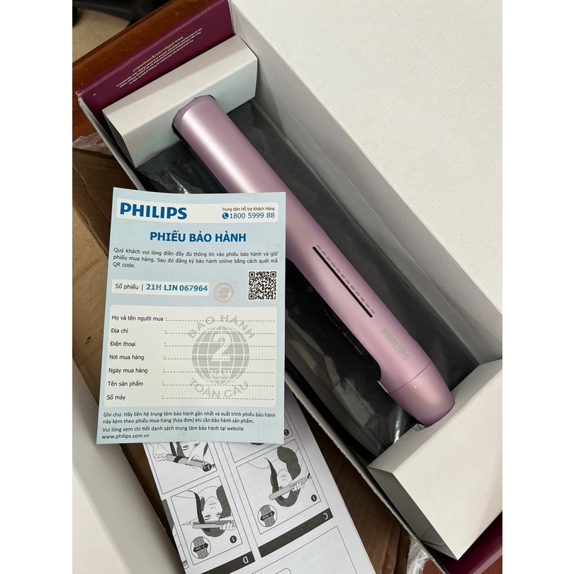 Máy ép duỗi tóc, là tóc, uốn xoăn tóc Philips BHS530