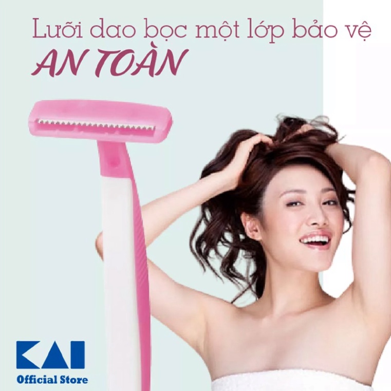 Dao Cạo Lông Đa Năng Cho Nữ Set 3 Cái For Women Body KAI Nhật Bản Từ Thép Không Gỉ Kháng Khuẩn