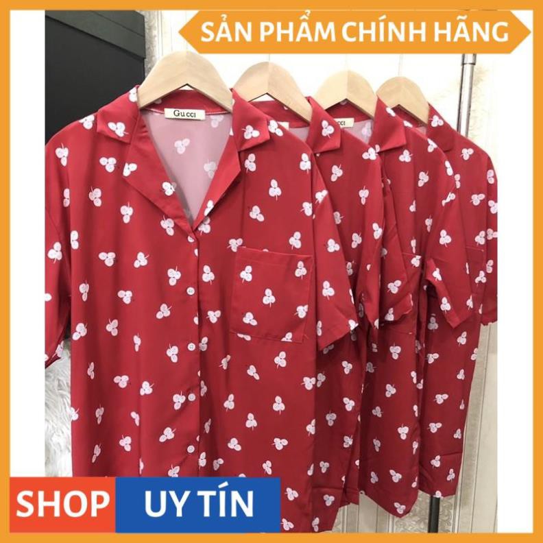 Áo sơ mi tay ngắn cổ vest in cỏ 3 lá so dễ thương, mặc ở nhà, đi chơi, hoặc đi du lịch đều được luôn ạ - VADA.vn (SM222) | BigBuy360 - bigbuy360.vn