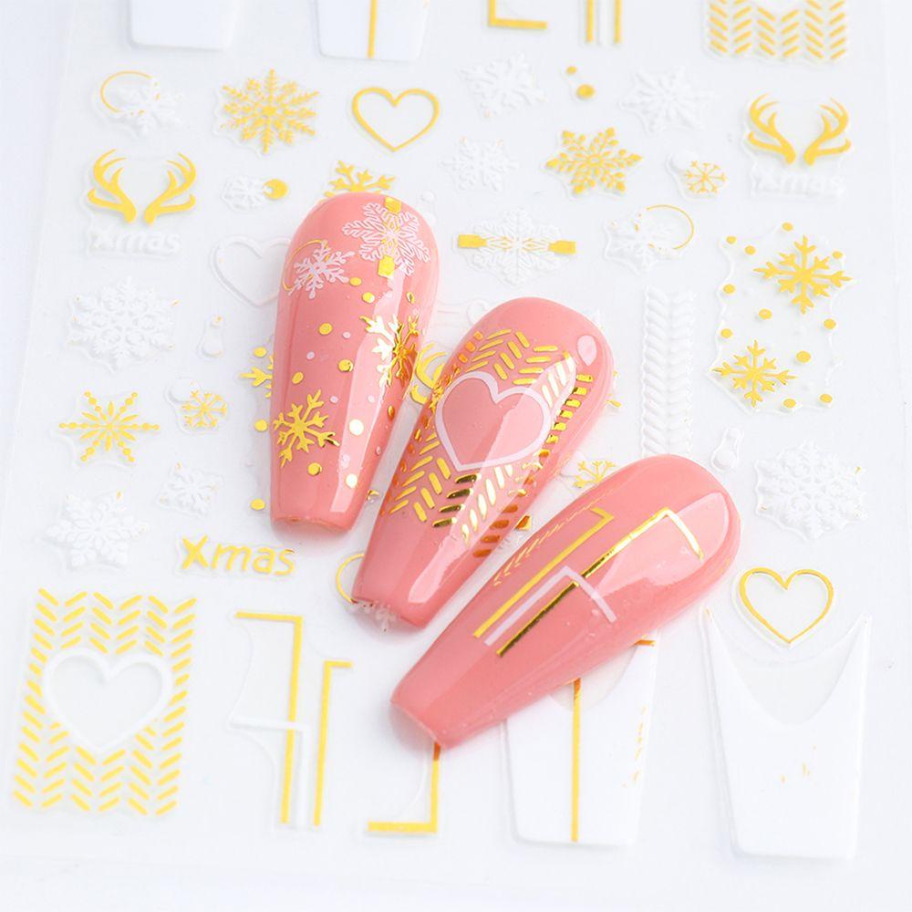 Hình Dán Móng Tay 3D Chủ Đề Giáng Sinh Năm Mới Hoạt Hình