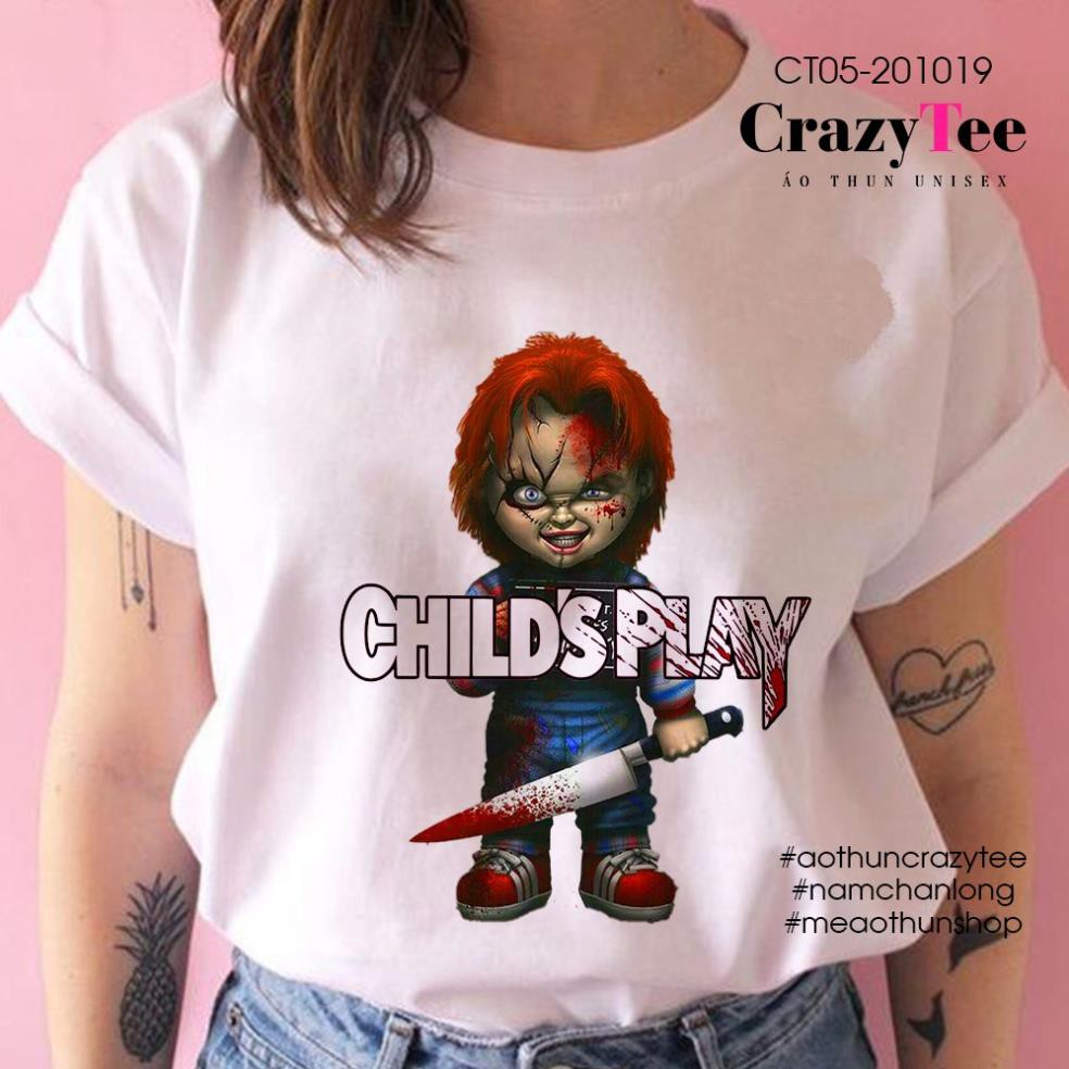 SALE- Áo Thun Chucky Child's Play Halloween Killer Films ao nam đen deccal - áo siêu HOT