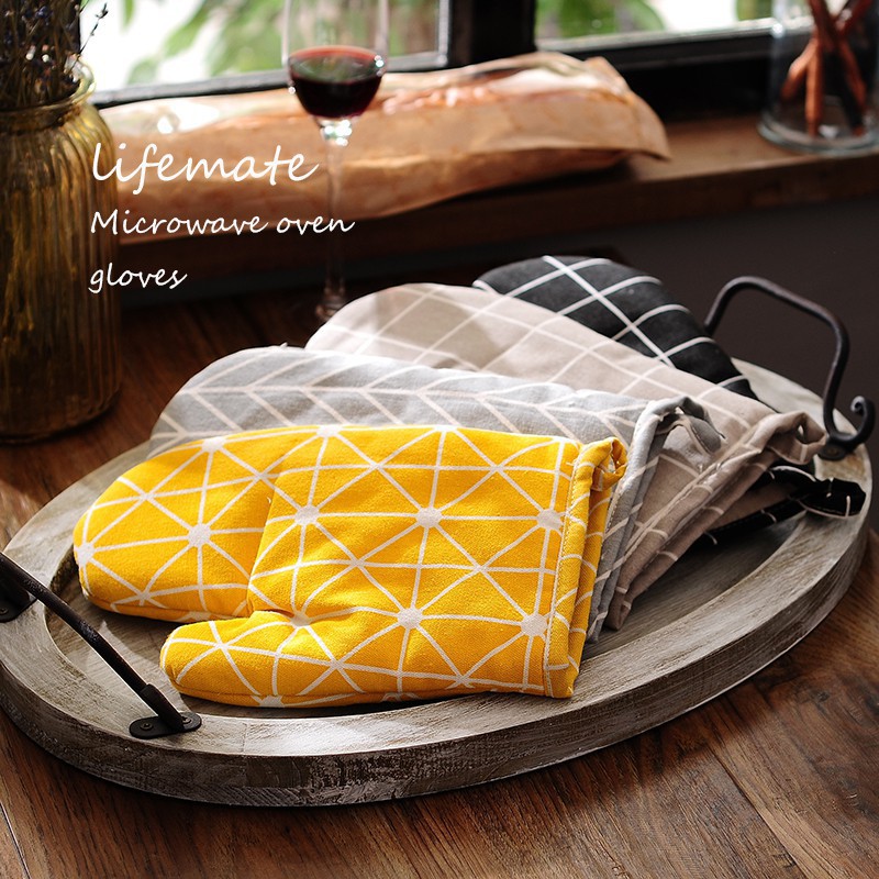 Găng Tay Nhà Bếp Vải Thô Trần Bông 2 Lớp Chống Nhiệt Nhấc Nồi , Găng Tay Làm Bánh 88283 Shop Giao Hàng Nhanh