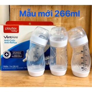 ❤ [Hàng Mỹ] Mẫu mới Bình sữa cổ rộng Playtex Baby Advanced 266ml Mỹ núm Medium, bill chính hãng