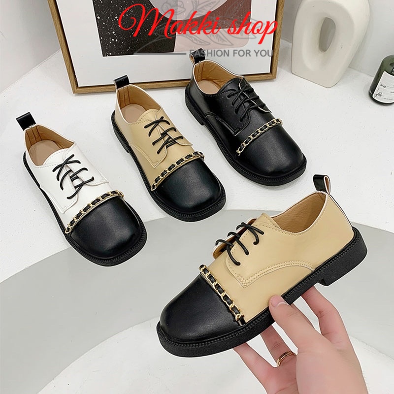 Giày boot nữ đế thấp viền xích, Boot cổ thấp dáng mới thời trang cao cấp giá rẻ MAKKI SHOP TD445