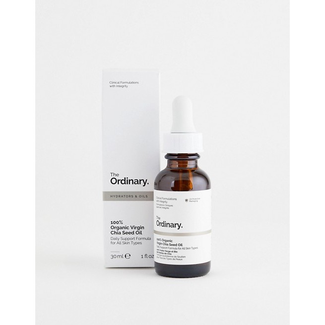 The Ordinary 100% Organic Virgin Chia Seed Oil làm dịu, mượt, nuôi dưỡng da