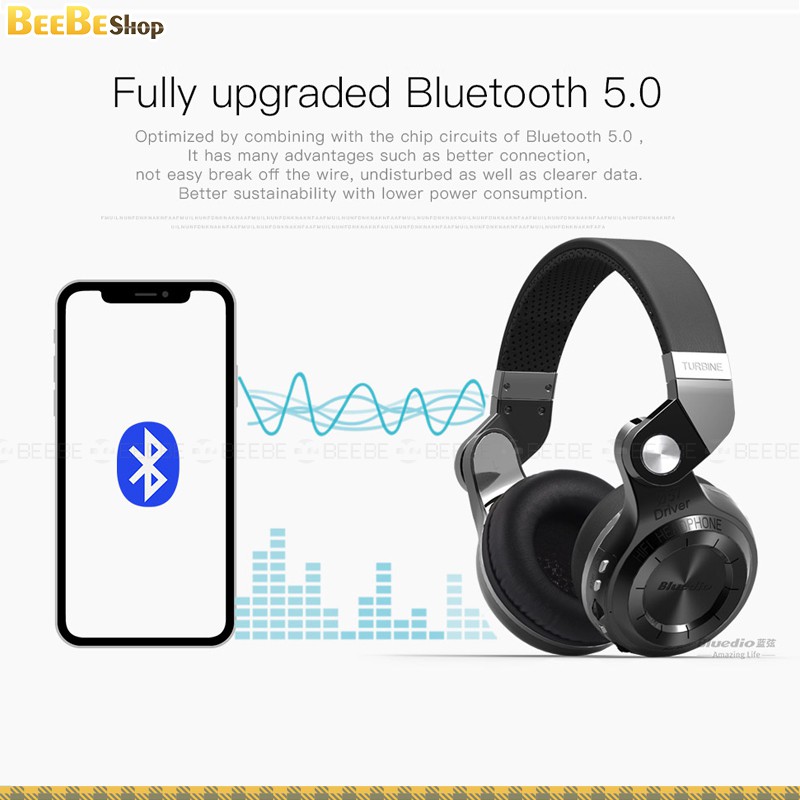 Bluedio T2+ Tai Nghe Nhạc Bluetooth Rẻ, Màng Over-ear