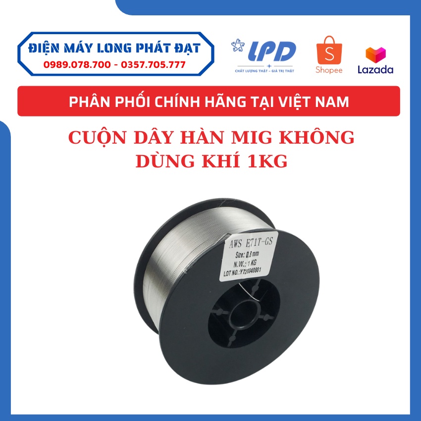 Cuộn dây hàn MIG không dùng khí 1 kg - kích cỡ 0.8ly và 1.0ly