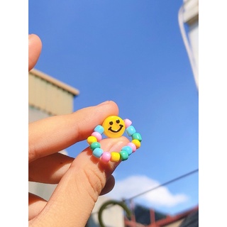 Nhẫn hạt cườm mặt cười - Smiley Beaded Ring