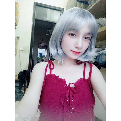 Tóc giả teen UỐN CỤP nhiều màu tặng kèm lưới đội