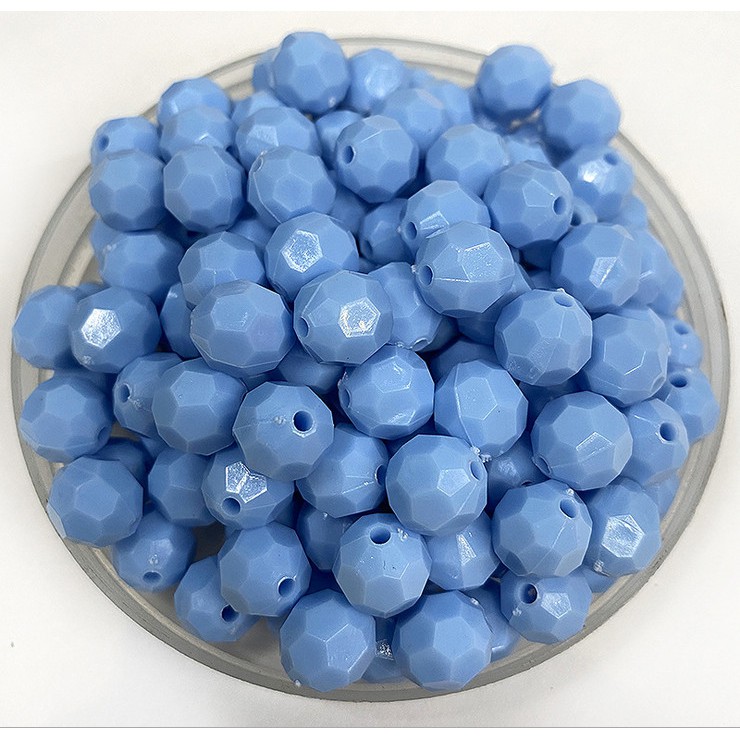 Set 30 Hạt Tròn Cắt Mặt Trang Sức 10mm 32 Màu