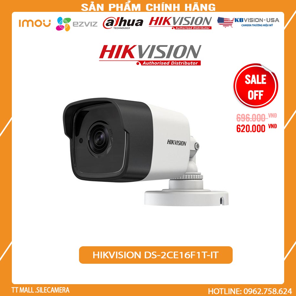 Camera HDTVI Hikvision DS-2CE16F1T-IT thân trụ 3MP