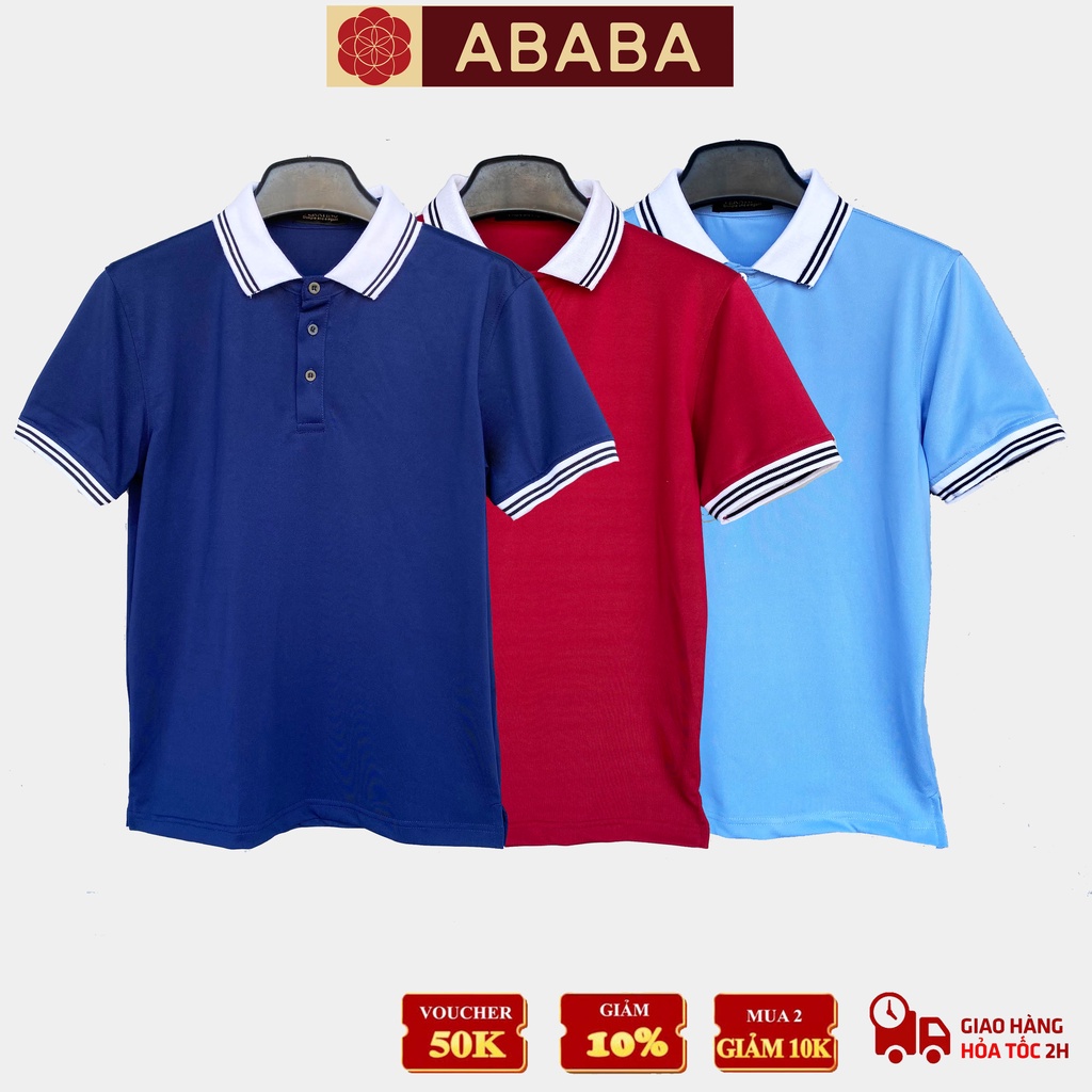 Áo polo nam ABABA cotton thoáng mát, áo polo cá sấu basic form chuẩn - ABA-POLO-02