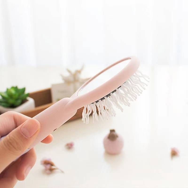 [Hàng mới về] Lược chải tóc tích hợp gương 2 trong 1 tiện lợi cho nữ