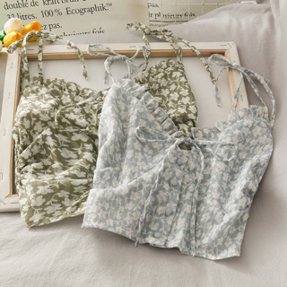 [HÀNG SẴN] ÁO 2 DÂY HOẠ TIẾT HOA NHÍ