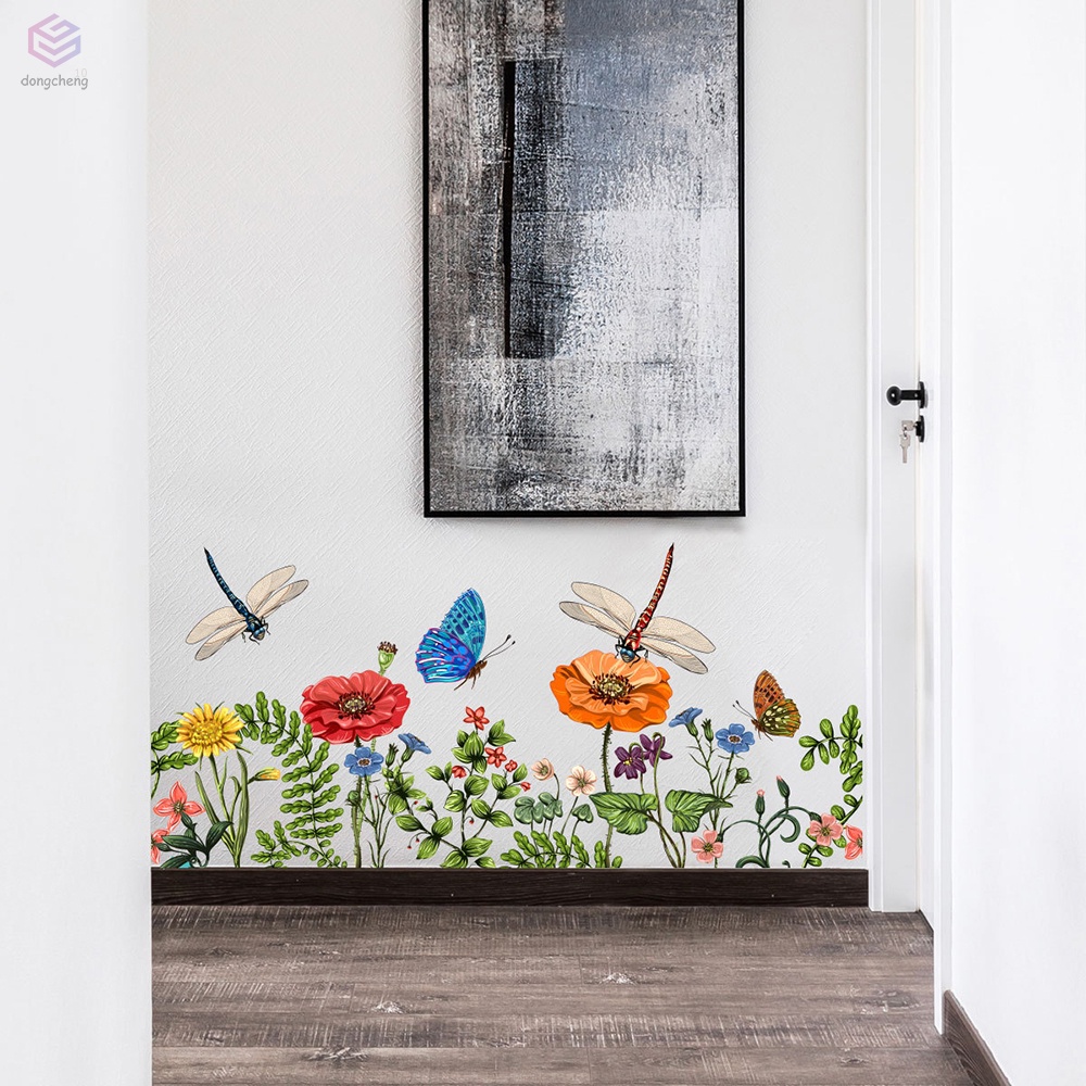 Sticker Dán Tường Họa Tiết Hình Con Chuồn Chuồn Và Con Bướm Dùng Trang Trí Phòng Ngủ Cho Trẻ