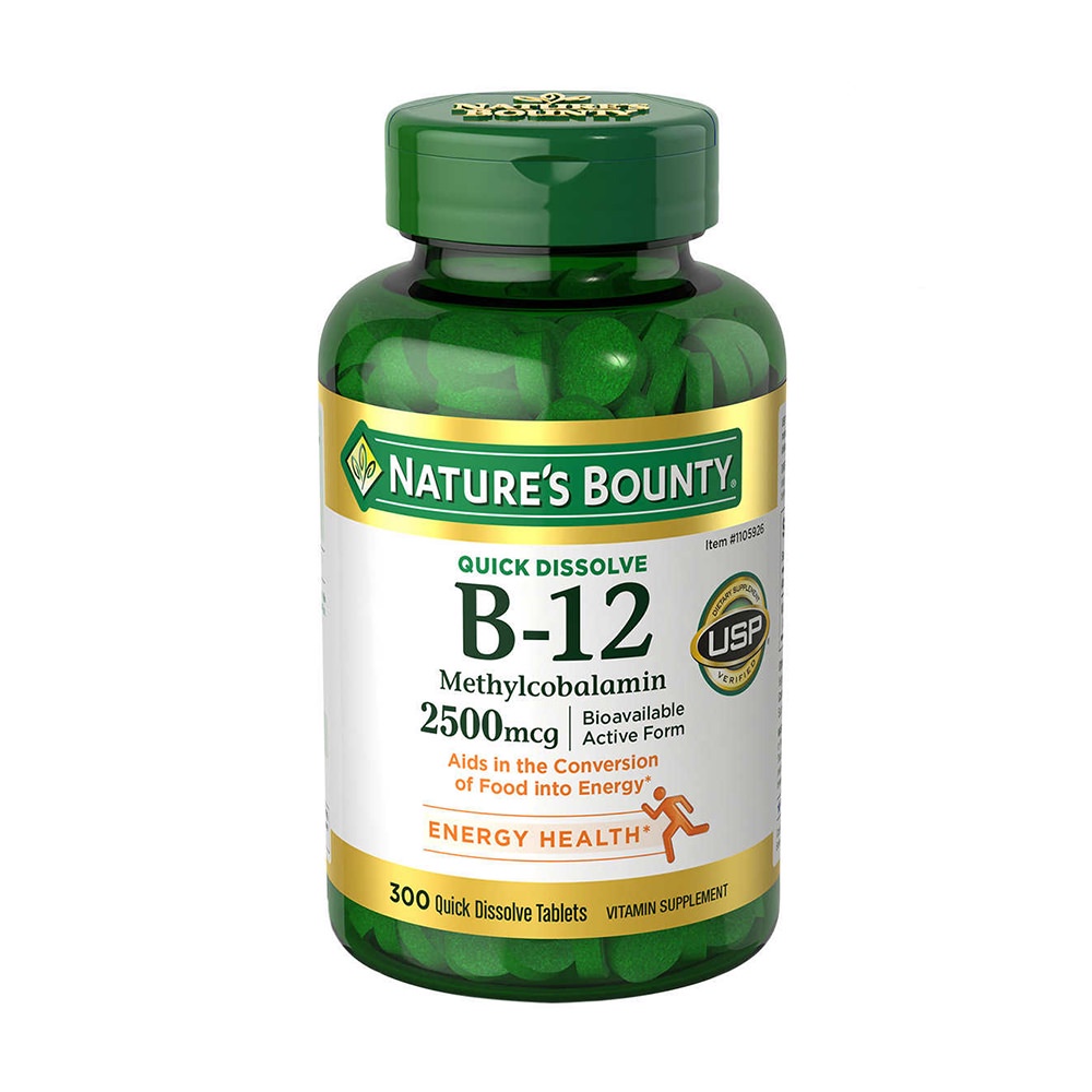 Viên uống  Vitamin B12 Nature’s Bounty 2500mcg 300 viên của Mỹ
