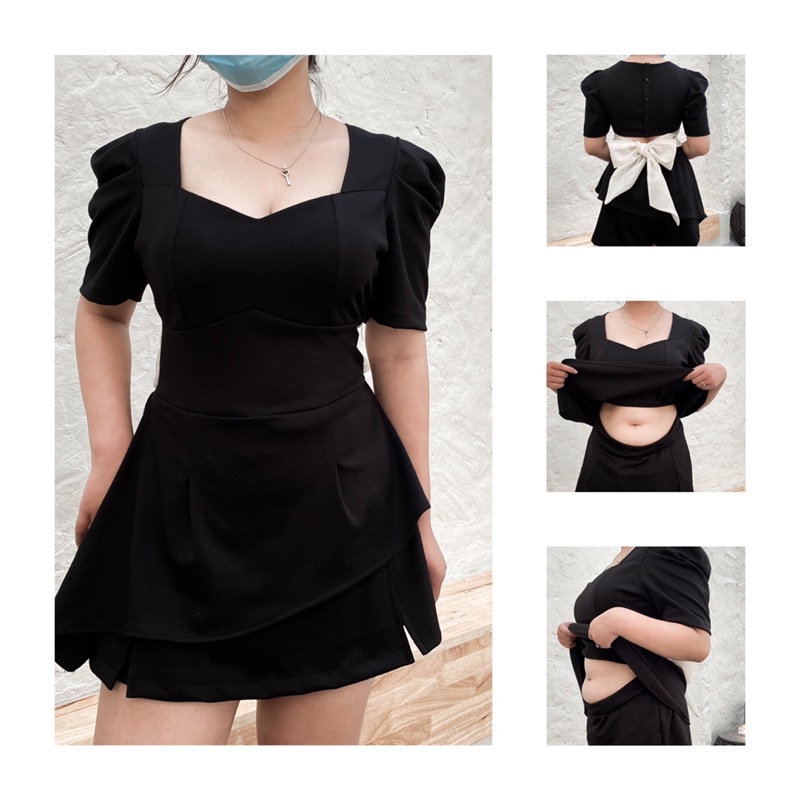 Bigsize 50 -100kg  áo lưng nơ hàng thiết kế cao cấp có mút ngực 2 lớp mặc đi tiệc, đi sự kiện sang chảnh