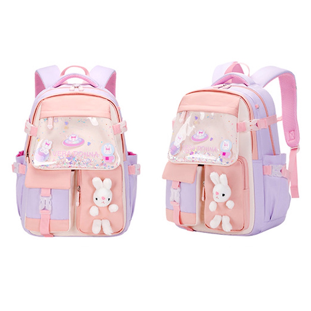 Ba lô học sinh bé gái siêu nhẹ chống nước cao cấp phong cách mới - Fortune Mouse HS1053