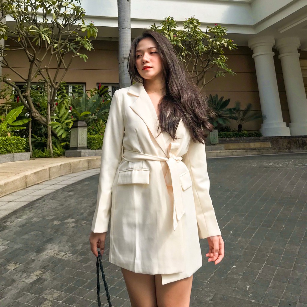 Áo khoác Blazer nữ nịt dây đẹp, phong cách hàn LXK77085 | BigBuy360 - bigbuy360.vn