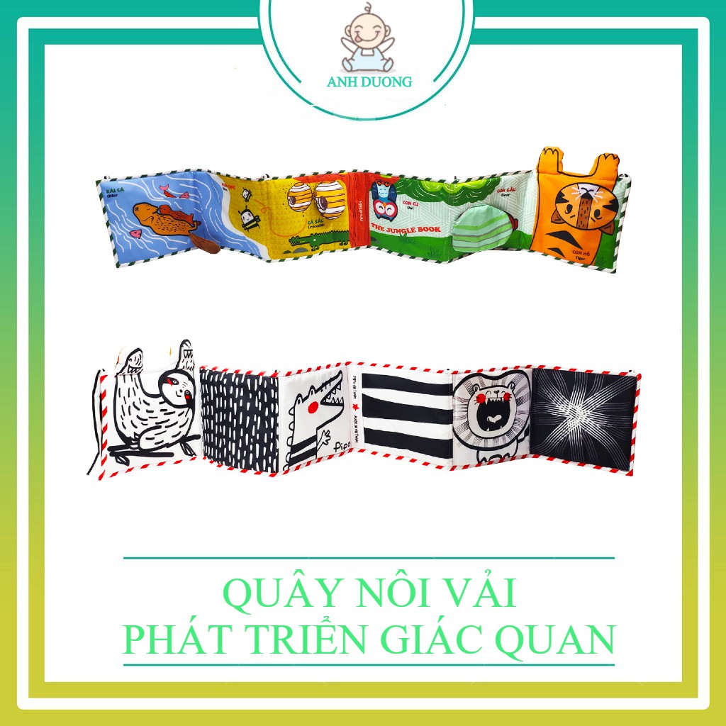 Quây Nôi Vải Kích Thích Thị Giác Cho Bé- Chủ Đề Động Vật