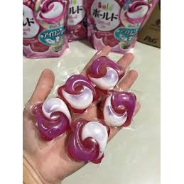 Túi 52 viên giặt, xả Gel Ball 3D màu hồng siêu tiết kiệm hương thơm mát dịu dàng  nội địa Nhật Bản